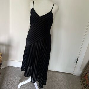Black asymmetrical hem adjustable straps dress size 6
